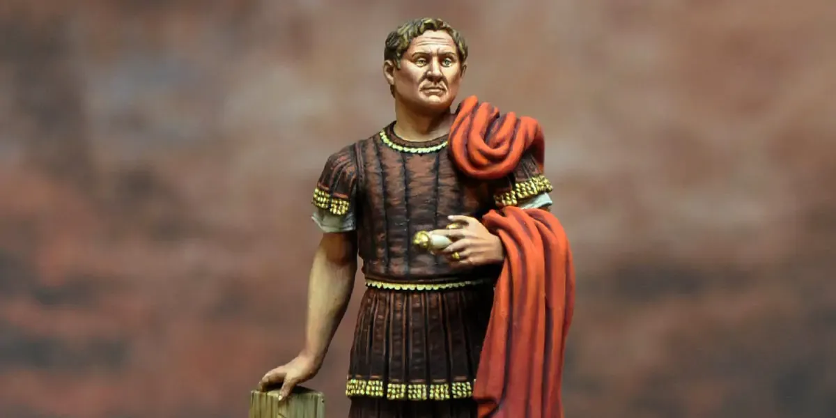 Ancient Roman statue of Pompey the Great, depicting him in traditional military attire with a commanding expression.