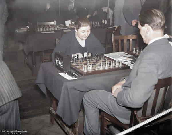 Vera Menchik photographed in London, 1932—the first female world chess champion.