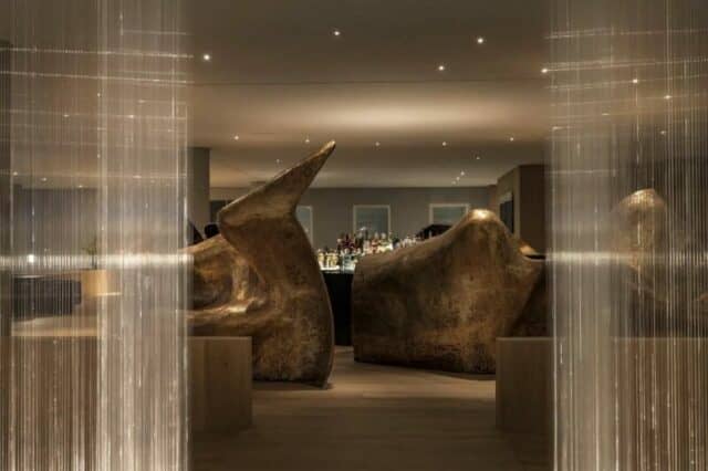 Interior of Delta restaurant showcasing a stylish dining room in Athens.