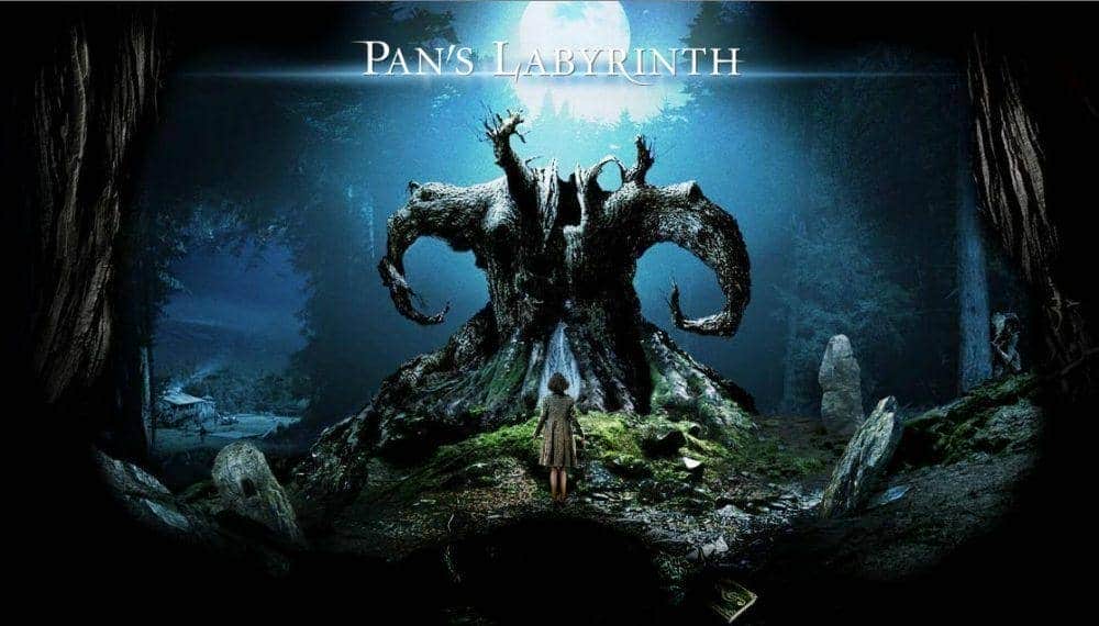Pan’s Labyrinth movie poster showing a young girl in a mystical forestPan’s Labyrinth movie poster showing a young girl in a mystical forest