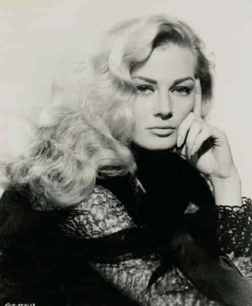 Anita Ekberg standing in the Trevi Fountain during La Dolce Vita, symbol of classic European film stars