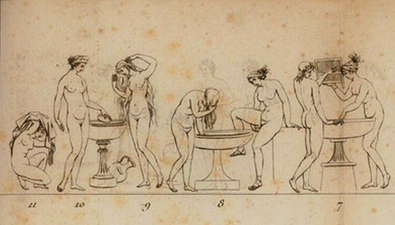 Ancient Greek artwork showing a hetaira engaging in social interaction, highlighting the role of courtesans in cultural and intellectual life.