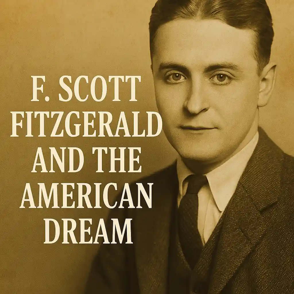 Thumbnail featuring a sepia-toned portrait of F. Scott Fitzgerald on the right, with the title “F. SCOTT FITZGERALD AND THE AMERICAN DREAM” on the left, and Maxmag branding at the bottom center.